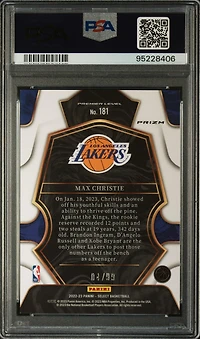 2022 Panini Select 181 Max Christie Light Blue Disco PSA 9