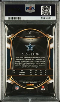 2020 Panini Select 57 Ceedee Lamb Die-cut Blue Prizm PSA 9