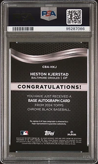 2024 Topps Chrome Black Autographs Hkj Heston Kjerstad PSA 10