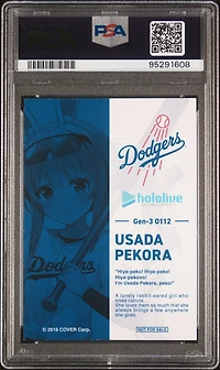 2024 Dodgers X Hololive Collaboration Hololive Night Usada Pekora PSA 9