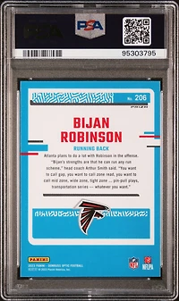 2023 Panini Donruss Optic 206 Bijan Robinson Green Hyper PSA 10