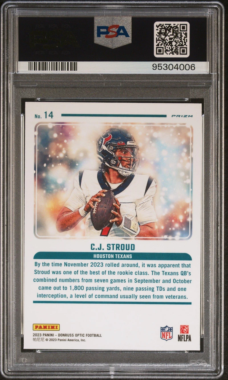 2023 Panini Donruss Optic Mythical 14 Cj Stroud PSA 9