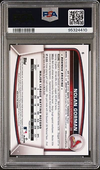 2023 Bowman Mega Box Chrome 6 Nolan Gorman Blue Refractor PSA 10