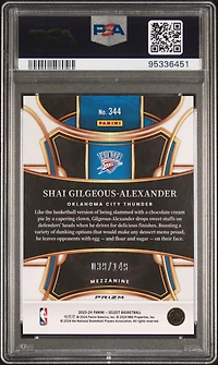 2023 Panini Select 344 Shai Gilgeous-alexander White Prizm PSA 10