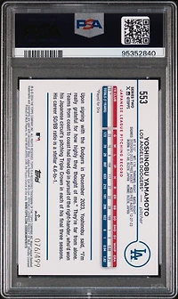2024 Topps 553 Yoshinobu Yamamoto Green Foil PSA 10
