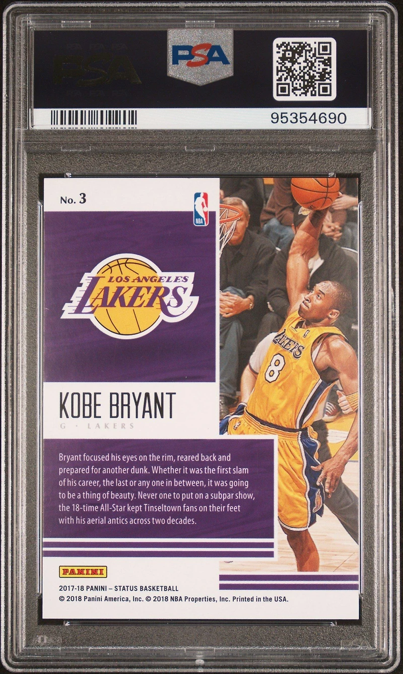2017 Panini Status Status Quo 3 Kobe Bryant Blue PSA 10