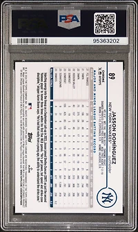 2024 Topps Chrome 89 Jasson Dominguez Magenta Speckle Refractor PSA 10