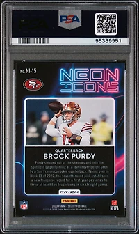 2022 Panini Select Neon Icons Ni15 Brock Purdy Silver Prizm PSA 10
