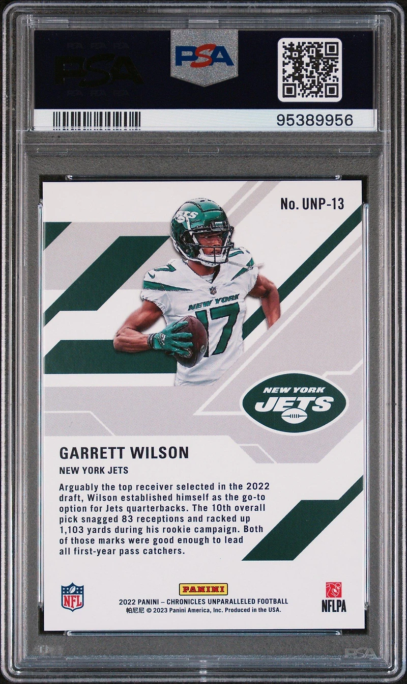 2022 Panini Chronicles Unparalleled Unp13 Garrett Wilson Diamond PSA 10