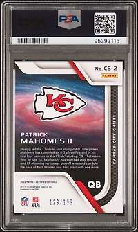 2022 Panini Certified Certified Stars Cs2 Patrick Mahomes Ii Mirror Pink PSA 9