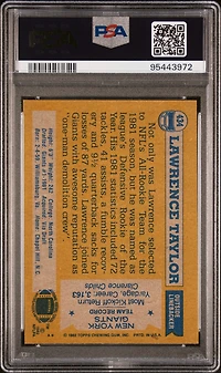 1982 Topps 434 Lawrence Taylor All-pro PSA 8