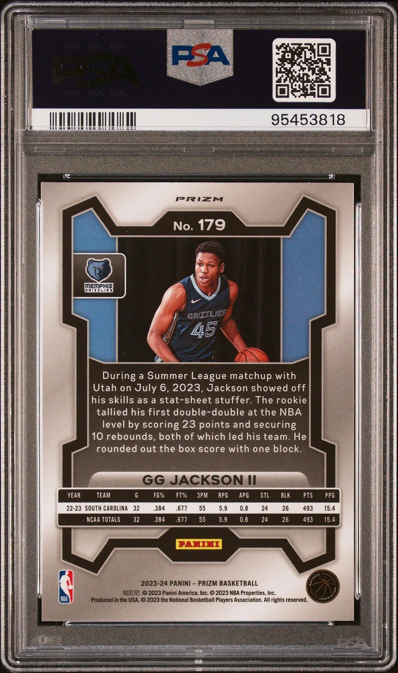2023 Panini Prizm 179 Gg Jackson Ii Silver Prizm PSA 10
