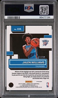 2022 Panini Donruss Optic 235 Jalen Williams Red & Gold Wave PSA 8
