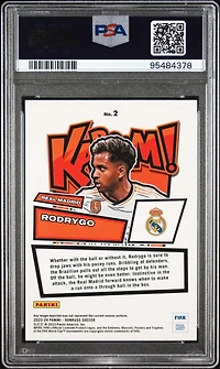 2023-24 Panini Donruss Fifa Kaboom! 2 Rodrygo PSA 10