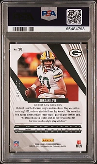 2023 Panini Phoenix 28 Jordan Love Red Seismic PSA 10