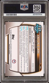 2022 Bowman Chrome University 50 Caitlin Clark Blue Refractor PSA 10