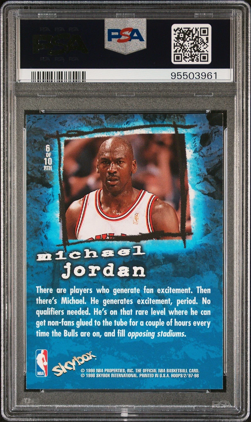 1997 Hoops Rock The House 6 Michael Jordan PSA 8