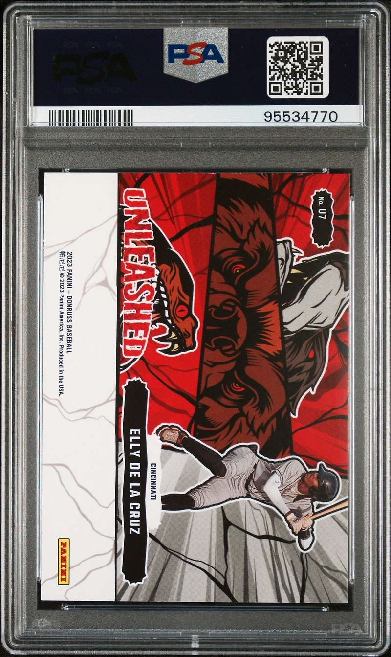 2023 Panini Donruss Unleashed U7 Elly De La Cruz Rapture PSA 9