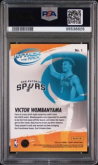 2023 Panini Nba Hoops Attack The Rack 1 Victor Wembanyama Holo PSA 10