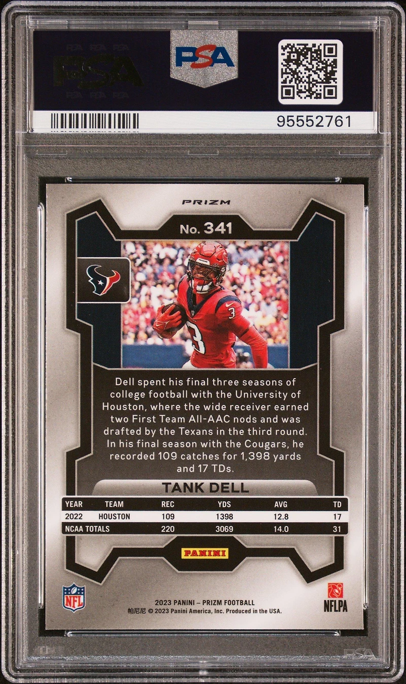 2023 Panini Prizm 341 Tank Dell Purple Pulsar PSA 10