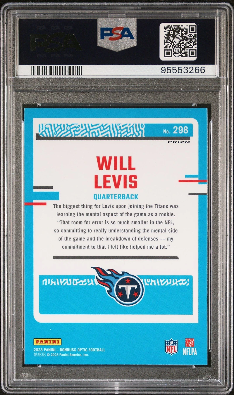 2023 Panini Donruss Optic 298 Will Levis Holo PSA 10