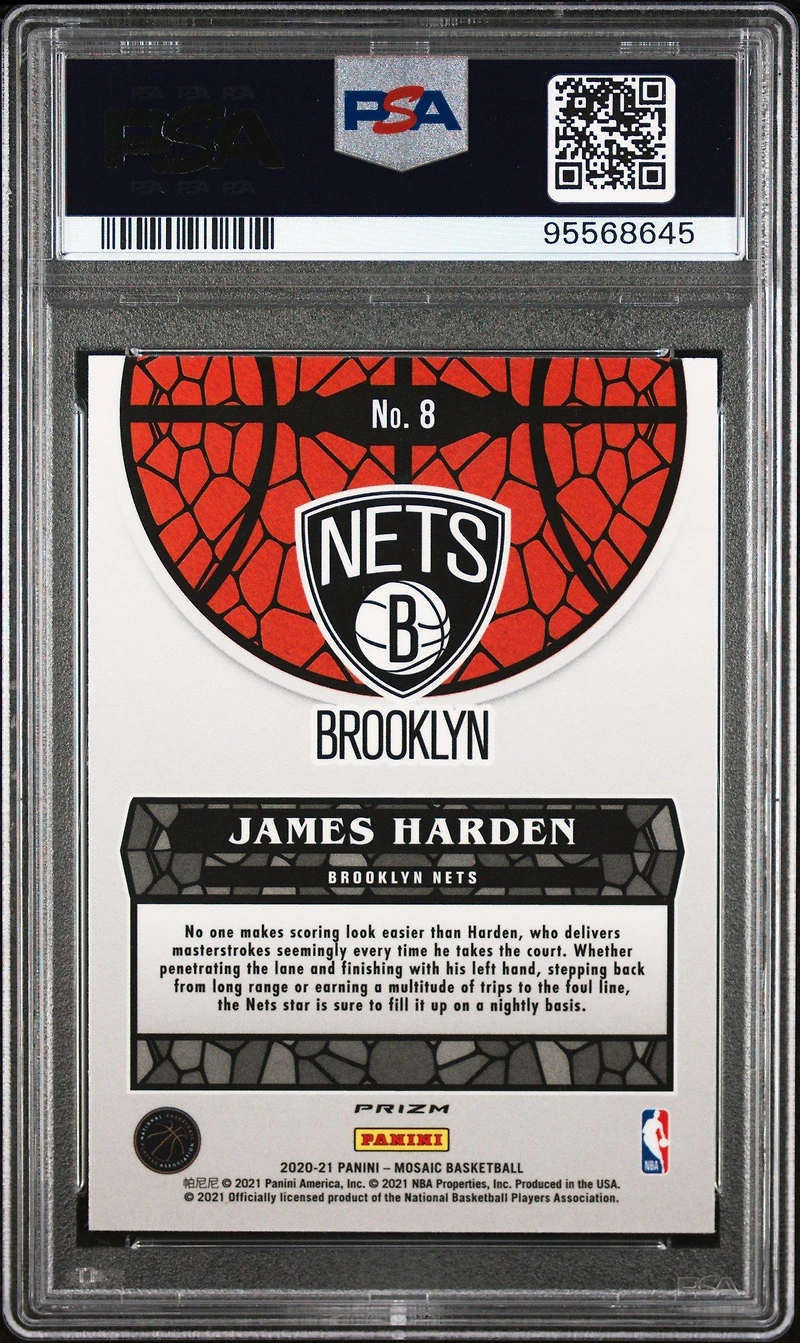 2020 Panini Mosaic Stained Glass 8 James Harden PSA 10