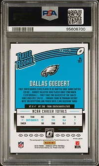 2018 Panini Donruss Optic 197 Dallas Goedert Autograph-red PSA 9