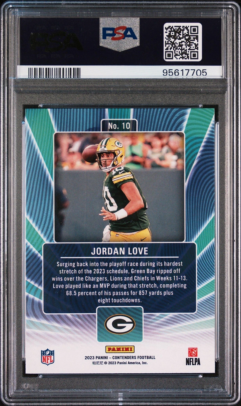 2023 Panini Contenders Winning Ticket 10 Jordan Love PSA 10