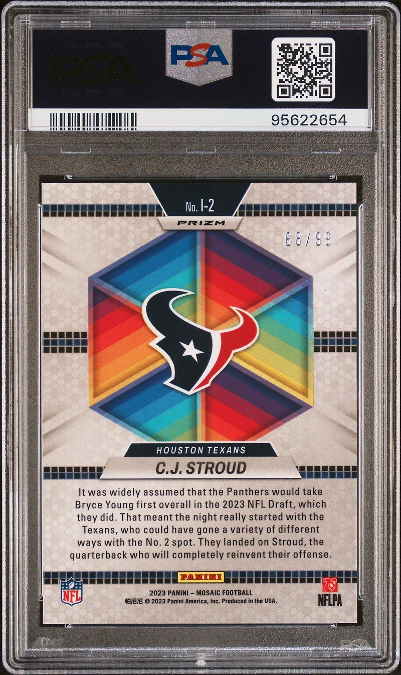 2023 Panini Mosaic Introductions I2 Cj Stroud Blue PSA 10