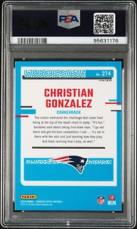 2023 Panini Donruss Optic 274 Christian Gonzalez Blue Glitter PSA 10