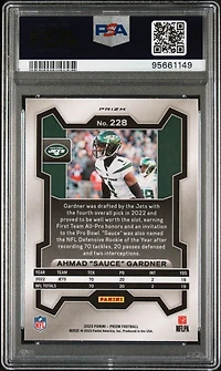 2023 Panini Prizm 228 Ahmad "sauce" Gardner Black & White Checker PSA 10