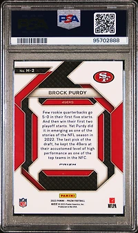 2023 Panini Prizm Emergent H2 Brock Purdy Green Prizm PSA 10