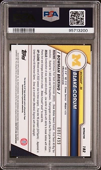 2023 Bowman University Chrome 182 Blake Corum Autograph-refractor PSA 10