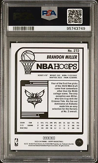 2023 Panini Nba Hoops 272 Brandon Miller Hyper Blue PSA 10