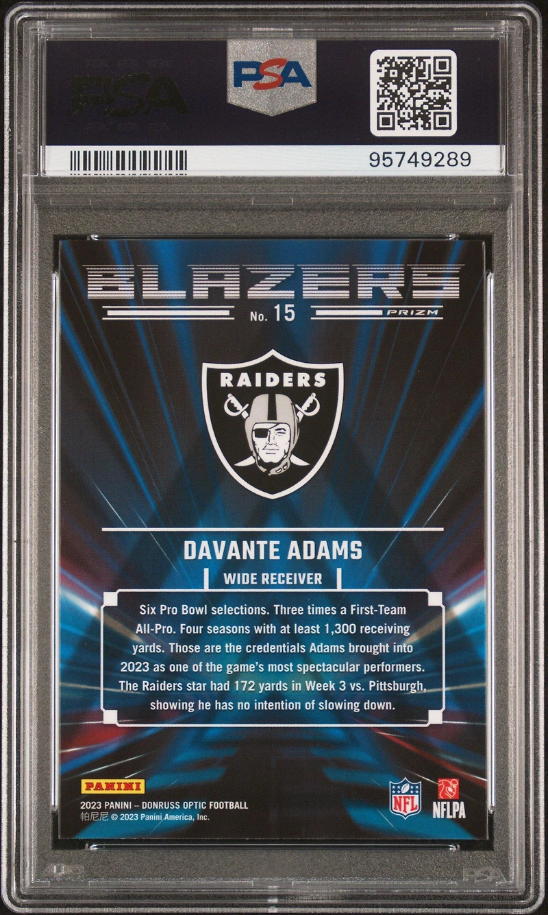 2023 Panini Donruss Optic Blazers 15 Davante Adams PSA 10