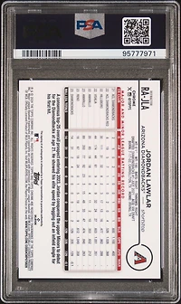 2024 Topps Chrome Rookie Autographs Rajla Jordan Lawlar Refractor PSA 10