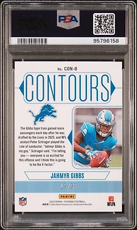 2023 Panini Phoenix Contours Con8 Jahmyr Gibbs Orange PSA 10