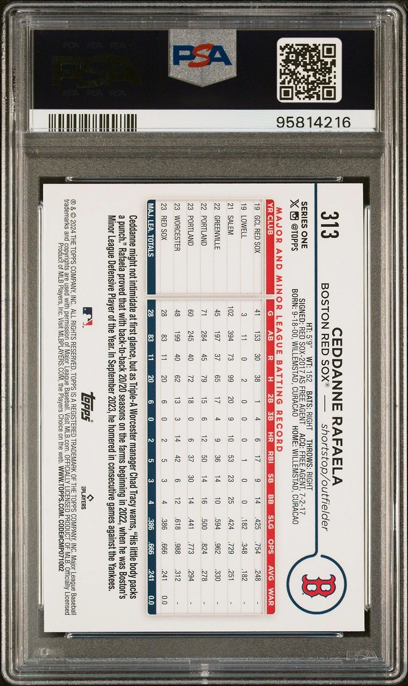2024 Topps 313 Ceddanne Rafaela PSA 10