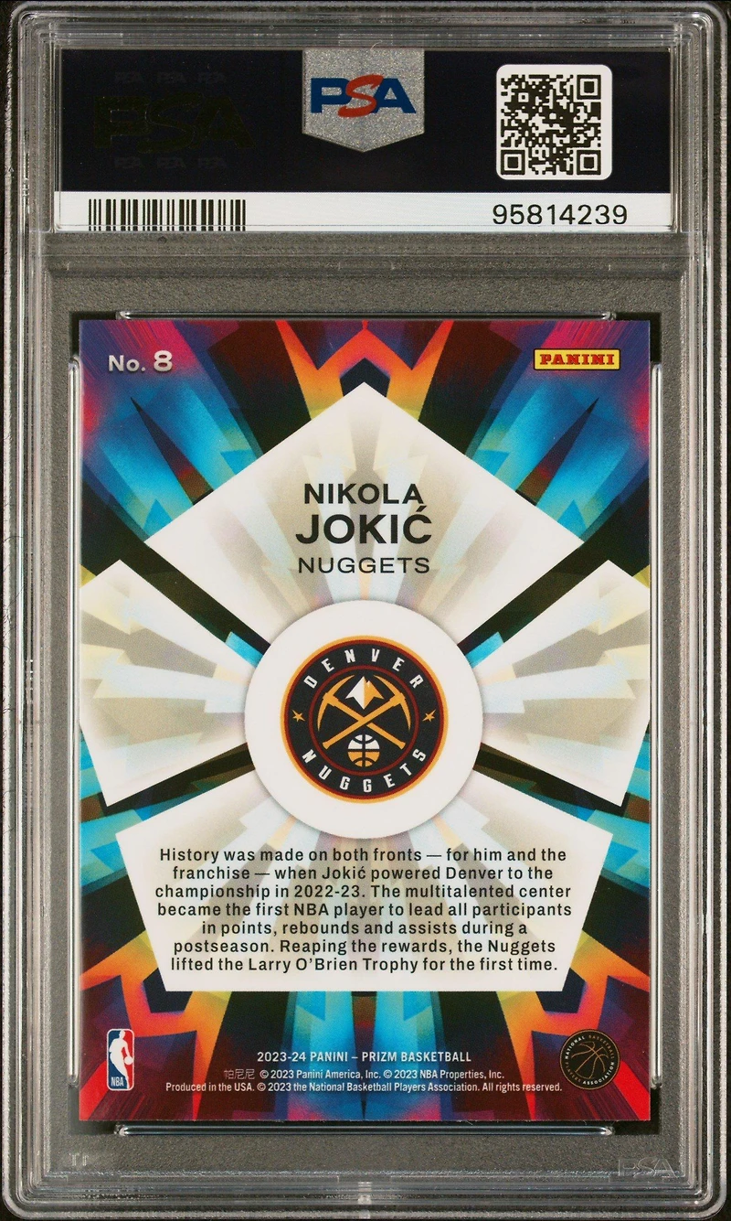 2023 Panini Prizm Kaleidoscopic 8 Nikola Jokic PSA 10