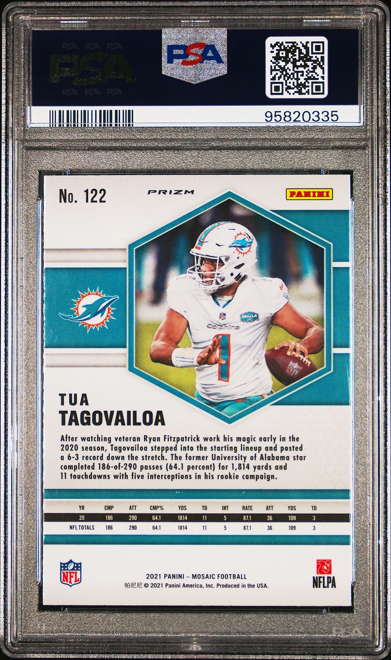 2021 Panini Mosaic 122 Tua Tagovailoa Genesis PSA 10