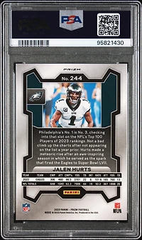 2023 Panini Prizm 244 Jalen Hurts Red Sparkle PSA 10