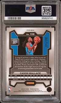 2023 Panini Prizm 139 Cason Wallace Red Seismic PSA 10
