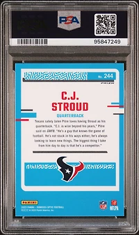 2023 Panini Donruss Optic 244 Cj Stroud Green Hyper PSA 10