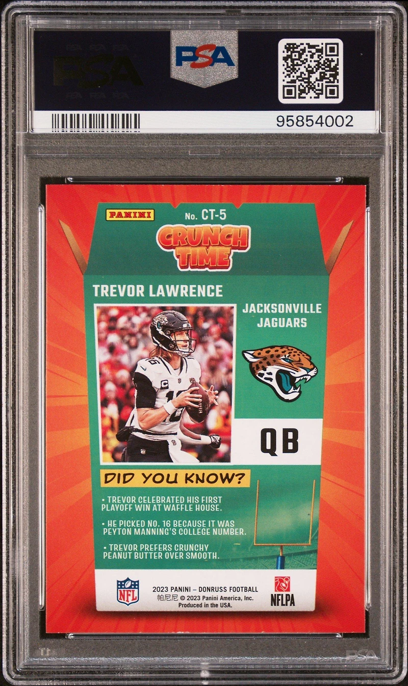 2023 Panini Donruss Crunch Time Ct5 Trevor Lawrence PSA 10