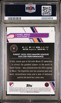 2023 Topps Finest Mls 1 Lionel Messi PSA 9
