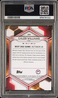 2023 Bowman University Best 100 Caleb Williams PSA 10