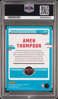 2023 Panini Donruss Optic 229 Amen Thompson Purple PSA 10