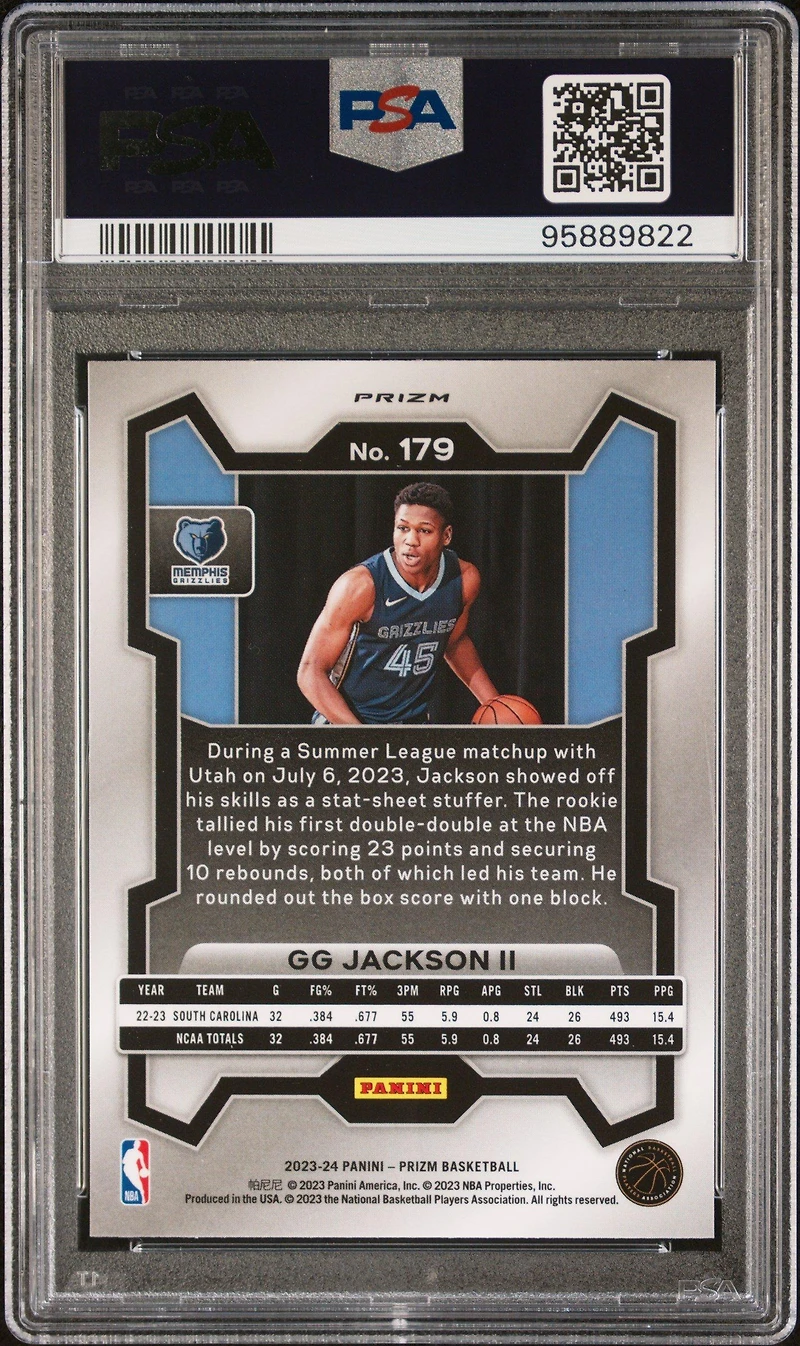 2023 Panini Prizm 179 Gg Jackson Ii Green Prizm PSA 10