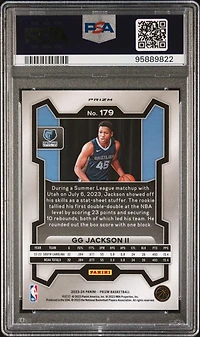 2023 Panini Prizm 179 Gg Jackson Ii Green Prizm PSA 10