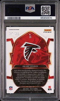 2022 Panini Select 35 Drake London Blue Prizm PSA 10